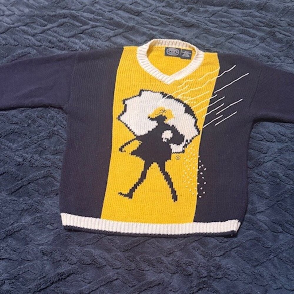 Vintage Eagle's Eye Morton Salt Girl Hand Knit Pullover Sweater Size Large(Rare)